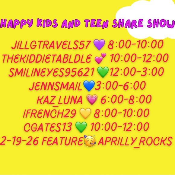 Other - Kids and teen first share show every Thursday! 
Let’s get you what you need!